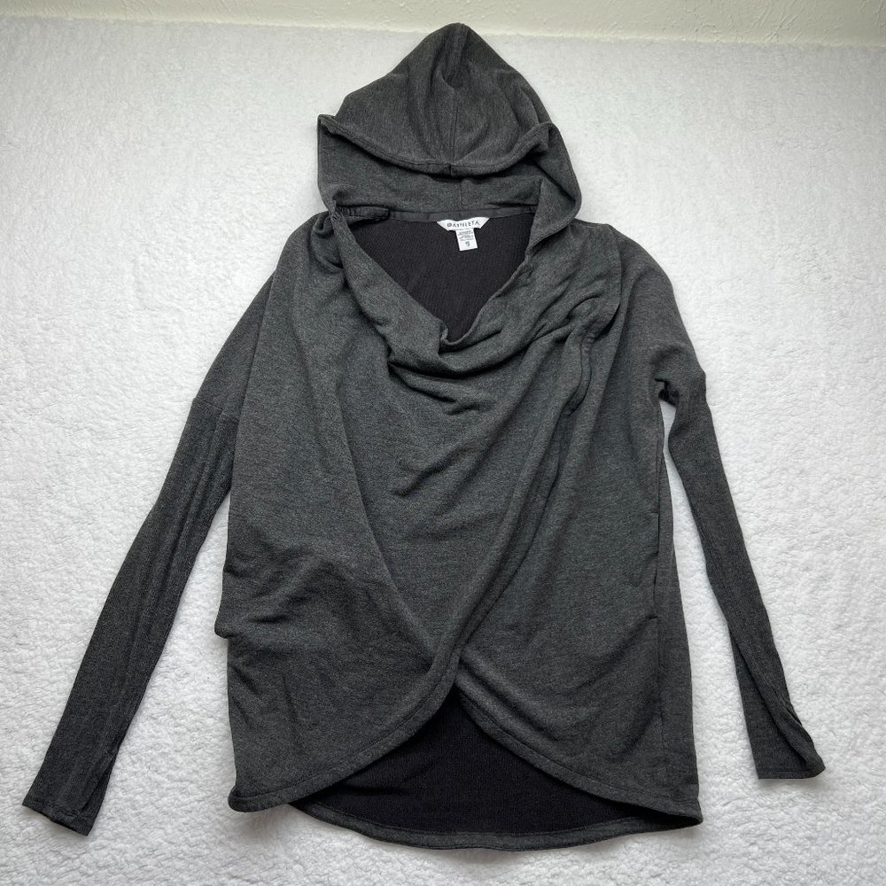Athleta | Purana Wrap Hoodie Sweatshirt Charcoal Gray Draped XS